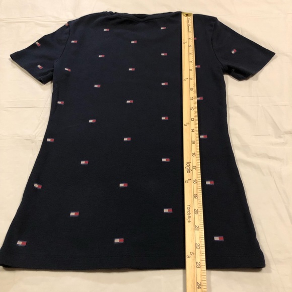 Tommy Hilfiger Women’s Short Sleeve Logo Print Dark Blue T-Shirt size S - Picture 5 of 8
